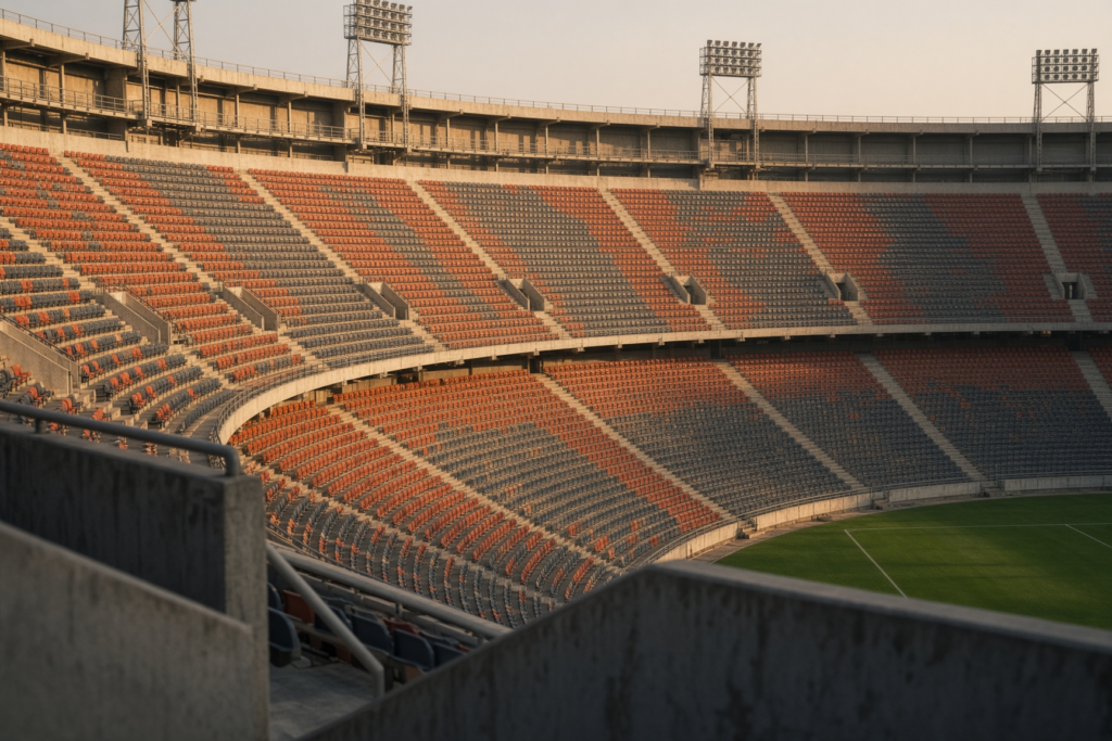 Tribunes vides d’un stade de football
